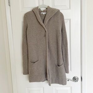 Vince Wool Cashmere Hooded Longline Coatigan Sweater Jacket Size Small NWOT- Tan